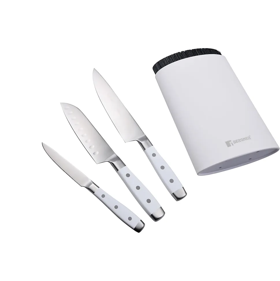 Ensemble de 3 poeles San Ignacio 16-20-24cm avec bloc a couteaux