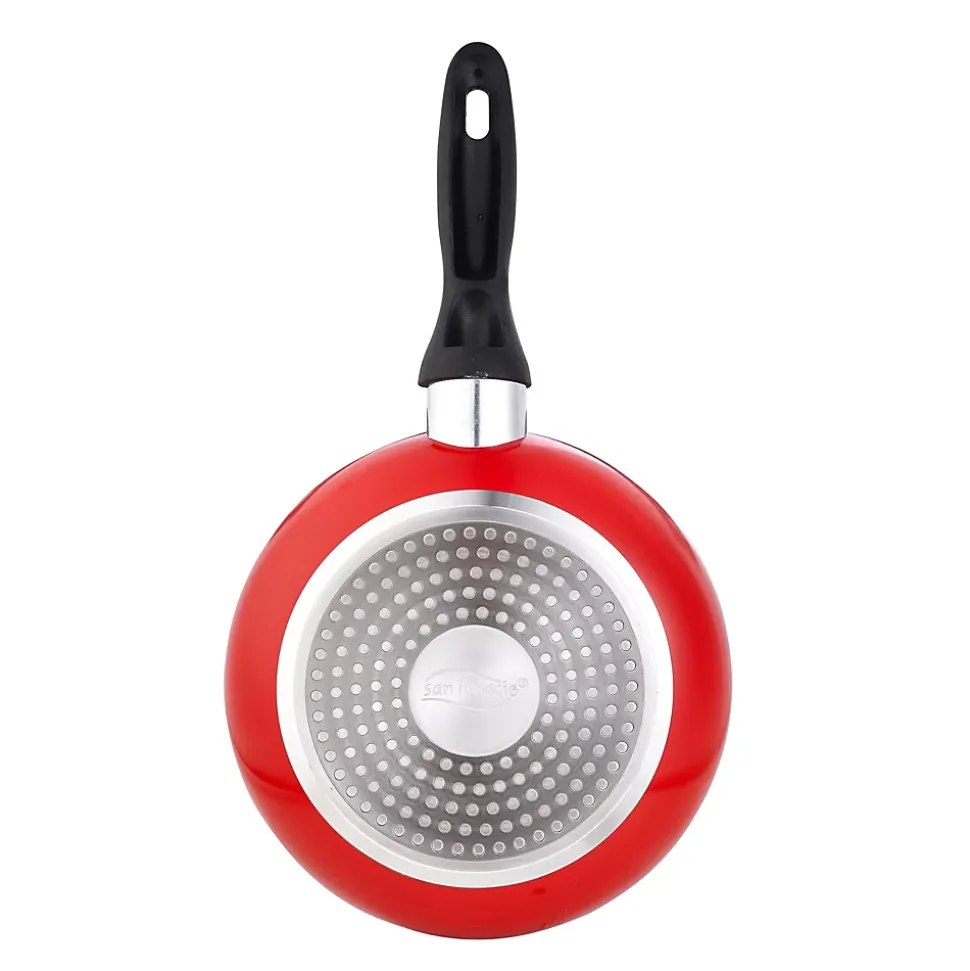 Ensemble de 3 poeles San Ignacio rouge marine 16-20-24cm avec couteaux et support magnétique