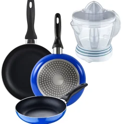 Ensemble de 3 poeles San Ignacio Navy Paradise 16-20-24cm avec presse-agrumes