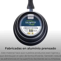 Ensemble de 3 poeles San Ignacio Navy Paradise 16-20-24cm avec presse-agrumes