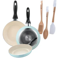 Ensemble de 3 poeles San Ignacio 16-20-24cm avec ustensiles de cuisine