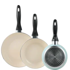 Ensemble de 3 poeles San Ignacio 16-20-24cm avec ustensiles de cuisine