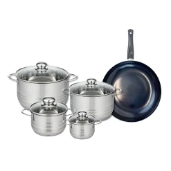 Ensemble de 1 Poêle de cuisson 28 cm et 4 faitouts 12, 16, 20 et 24 cm Elo Prima Brillant