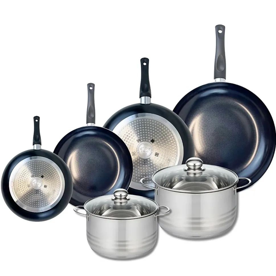Ensemble de 4 Poêles de cuisson 20, 24, 28 et 32 cm et 2 faitouts 20 et 24 cm Elo Prima Brillant