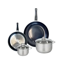 Ensemble de 2 Poêles de cuisson 24 et 32 cm et 2 faitouts 16 et 20 cm Elo Prima Brillant