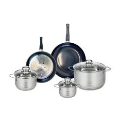 Ensemble de 2 Poêles de cuisson 20 et 24 cm et 3 faitouts 12, 14 et 20 cm Elo Prima Brillant