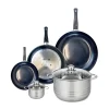 Ensemble de 3 Poêles de cuisson 20, 28 et 32 cm et 2 faitouts 12 et 24 cm Elo Prima Brillant