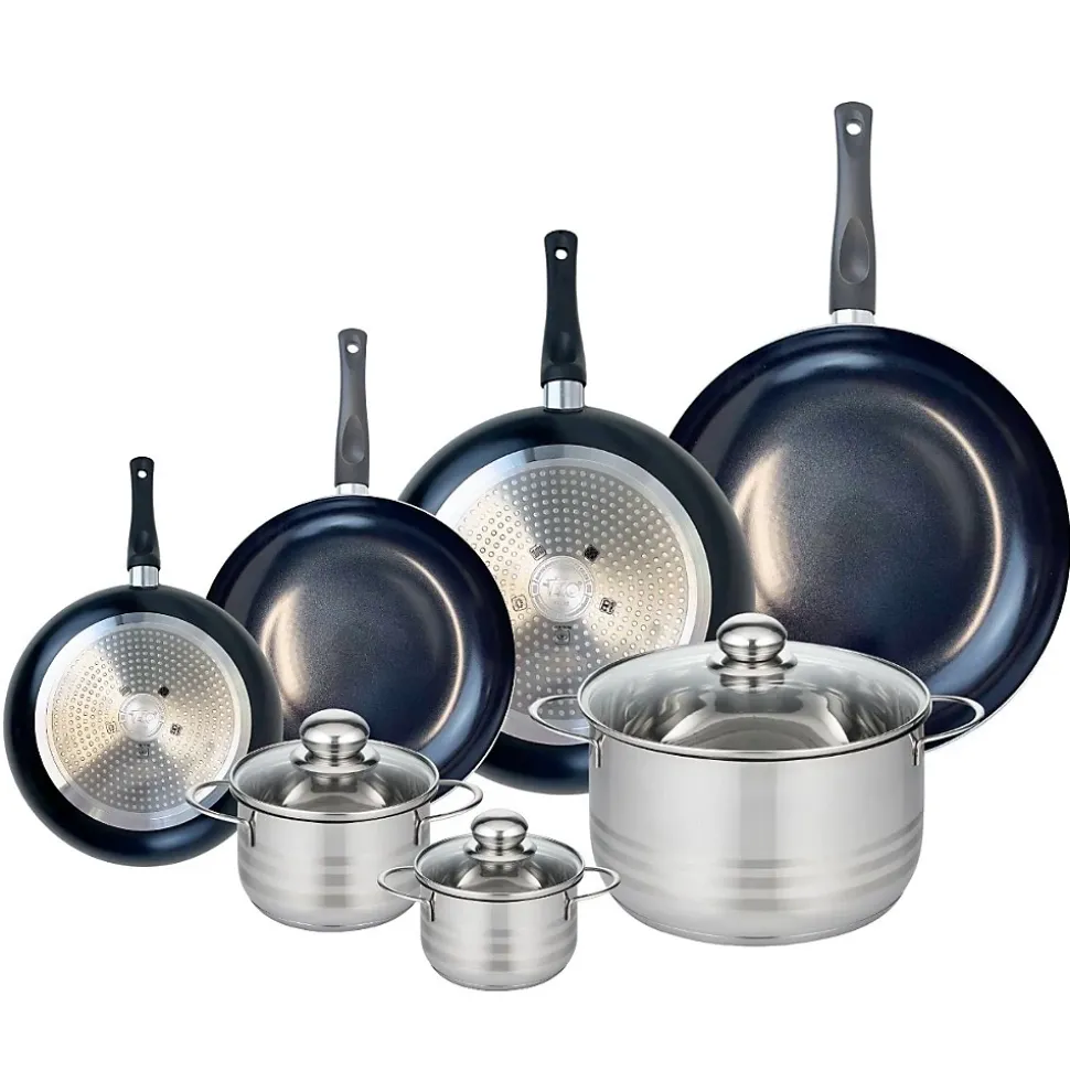 Ensemble de 4 Poêles de cuisson 20, 24, 28 et 32 cm et 3 faitouts 12, 14 et 24 cm Elo Prima Brillant