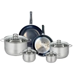 Ensemble de 2 Poêles de cuisson 24 et 28 cm et 4 faitouts 12, 14, 20 et 24 cm Elo Prima Brillant
