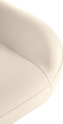 Ensemble de 2 tabourets de bar Braga en simili cuir, structure dorée, réglable en hauteur, pivotant 360, repose-pieds Crème