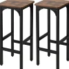 Ensemble de 2 Tabourets de bar Tabourets de Comptoir de de Hauteur avec Patins de pied Réglables