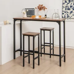 Ensemble de 2 Tabourets de bar Tabourets de Comptoir de de Hauteur avec Patins de pied Réglables