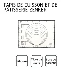 Ensemble de 2 Tapis de cuisson en silicone 40 x 30 cm Zenker Smart Pastry