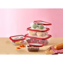 Ensemble de boite de conservation 5 pièces rouge Herzberg HGL763-RED
