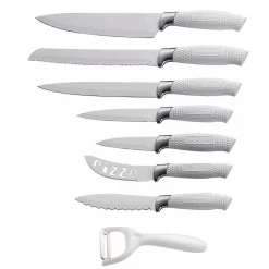 Ensemble de couteaux à revêtement antiadhésif 7 pièces avec éplucheur Blanc Royalty Line RLWHT7W
