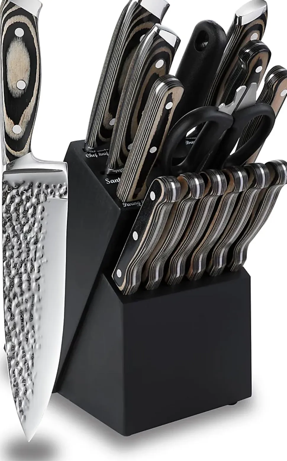 Ensemble de couteaux de cuisine 15 pièces avec bloc