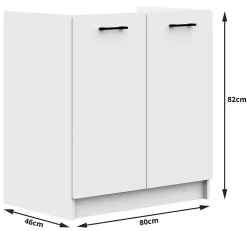 Ensemble De Cuisine AKORD OLIWIA Blanc 240 cm 11 portes 1 tiroir façade Blanche 240x46x203 cm