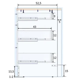 Ensemble de cuisine composé de 3 modules coloris blanc brillant/chêne canadien