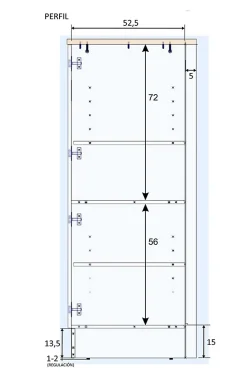 Ensemble de cuisine composé de 3 modules coloris blanc brillant/chêne canadien