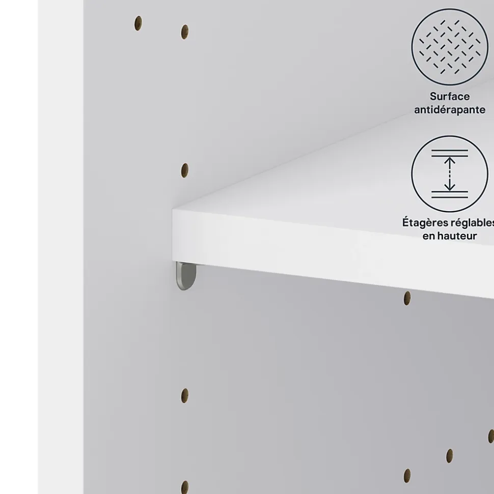 Ensemble de tablettes pour colonne blanc L.60 x P.57 cm Caraway Innovo GoodHome