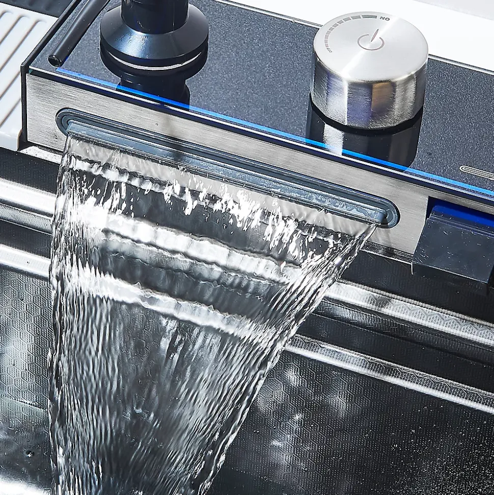 Ensemble Evier Cuisine en Inox et Mitigeur Douchette Flexible inclus