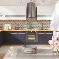 Ensemble Meubles De Cuisine 7 éléments 260 Cm Bois Bleu Mat Sans Plan De Travail