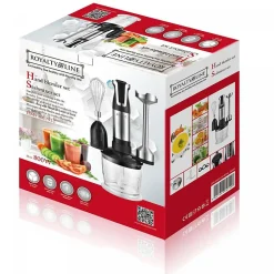 Ensemble Mixeur Plongeant 3 en 1 Noir Royalty Line RLESMS800-BLK