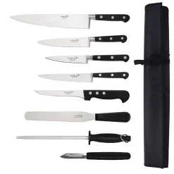 Ensemble professionnel de 8 couteaux avec étui - Sabatier