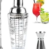Ensemble Shaker à Cocktail avec Verre Doseur