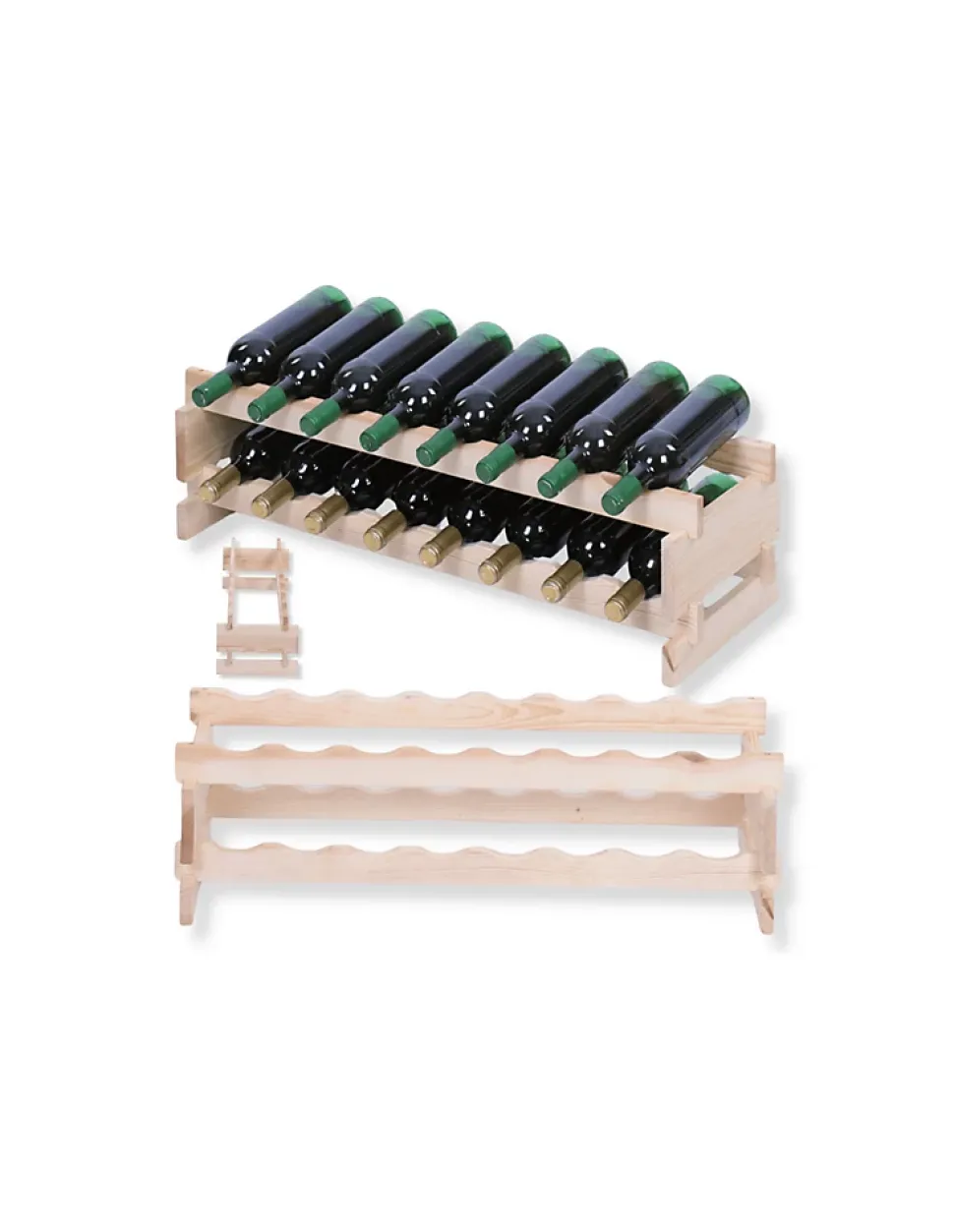 Etagere A Vin Modulable 2 Rayons De 8 Bouteilles /