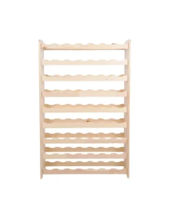 Etagère à Vin En Bois Brut Stockage 63 Bouteilles /