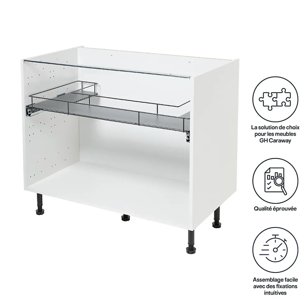 Etagère coulissante pour meuble sous évier GoodHome Pebre 100 cm