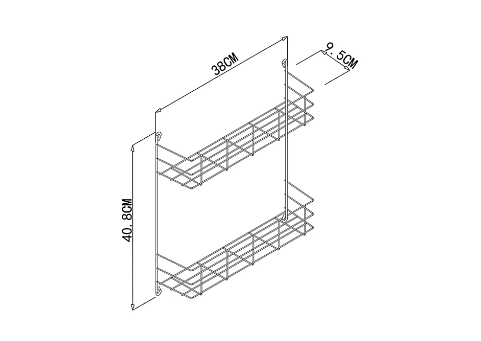 Etagère de porte GoodHome Datil, 2 niveaux