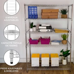 Etagère en Fil d'Acier 60cm x 120cm x 180cm - Kukoo