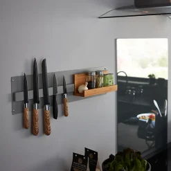 Etagère magnétique GoodHome Pecel bambou l. 25,5 x P. 10 cm