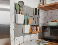 Etagère magnétique GoodHome Pecel bambou l. 25,5 x P. 10 cm