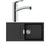 Evier 1 bac 980 HANSGROHE S52 synthèse noir + robinet de cuisine HANSGROHE Focus M41 160 chromé