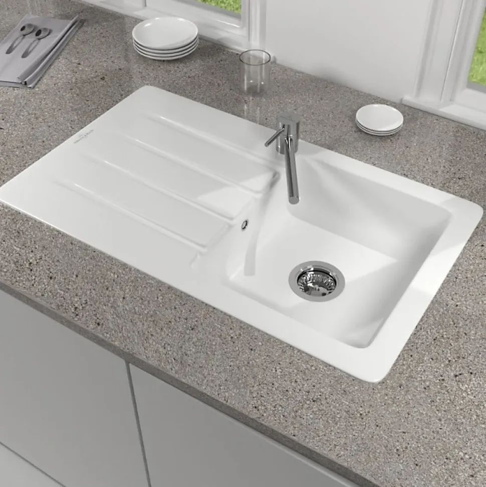 Evier 1 bac 86 x 51 cm VILLEROY ET BOCH Architectura 50 Blanc
