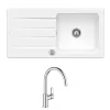 Evier 1 bac 100 x 51 cm VILLEROY ET BOCH Architectura 60 Blanc + Robinet cuisine GROHE Bauloop