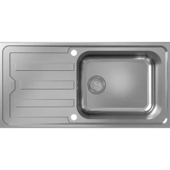 Evier 1 bac avec égoutoir HANSGROHE S44 inox