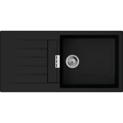 Evier 1 bac avec égouttoir 980 HANSGROHE S52 synthèse noir