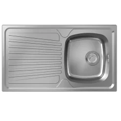 Evier 1 bac avec égouttoir HANSGROHE S21 inox