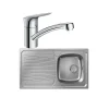 Evier 1 bac HANSGROHE S21 inox + robinet de cuisine HANSGROHE Logis M31 120 chromé