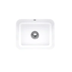 Evier 1 bac VILLEROY ET BOCH Cisterna 60C Blanc CeramicPlus avec vidage manuel