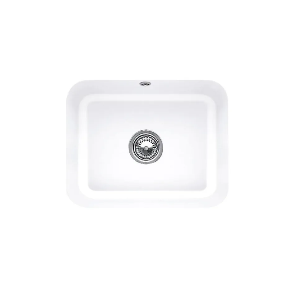 Evier 1 bac VILLEROY ET BOCH Cisterna 60C Blanc CeramicPlus avec vidage manuel