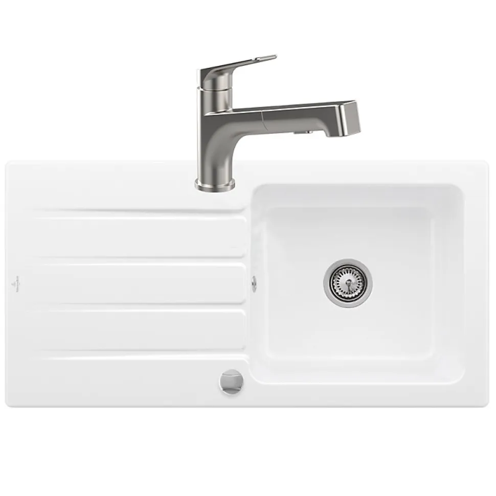 Evier 1 bac VILLEROY ET BOCH Architectura 60 + Robinet de cuisine Junis Shower