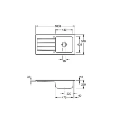 Evier 1 bac VILLEROY ET BOCH Architectura 60 vidage auto + Robinet de cuisine Como Shower