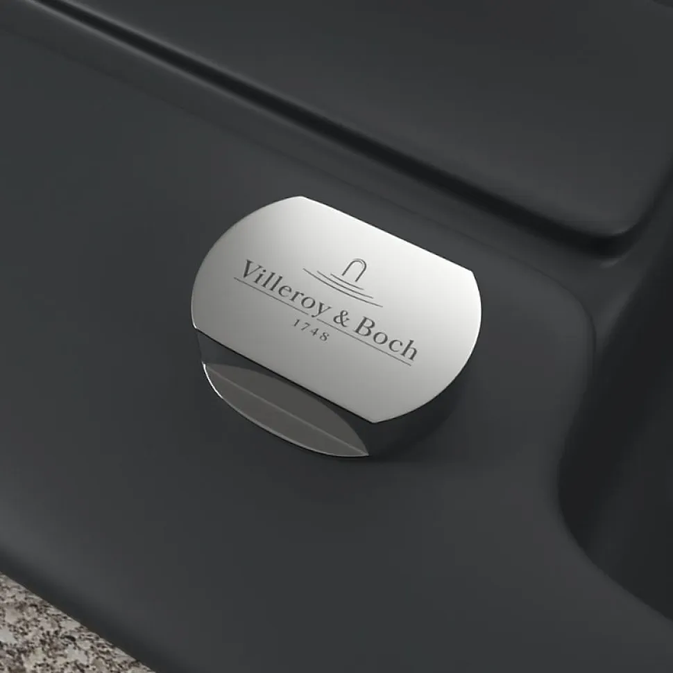 Evier 1 bac VILLEROY ET BOCH Architectura 60 Pure Black avec vidage automatique