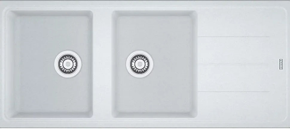 Evier 2 bacs à encastrer série BASIS - Couleur : BLANC