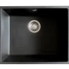 Evier 1 cuve seule 54x44 en résine noir Essebagno Sierra